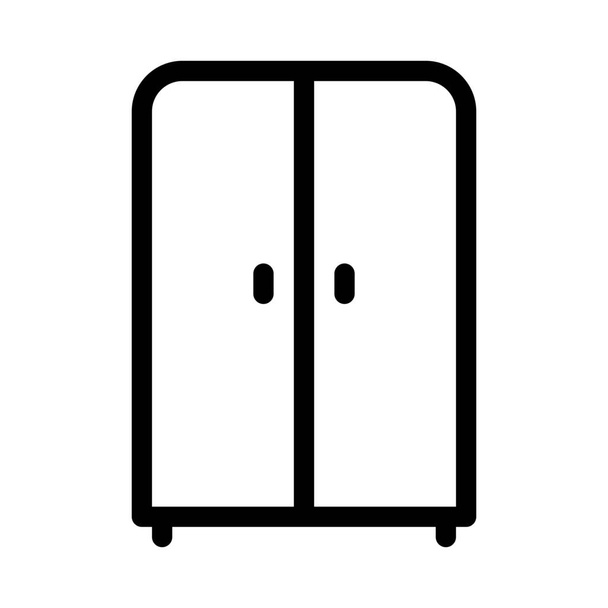 Double Door Wardrobe icon, simple line illustration - ベクター画像