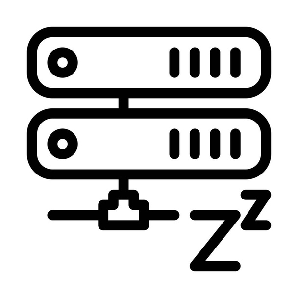Server Sleep Mode simple line illustration - Vector, Image