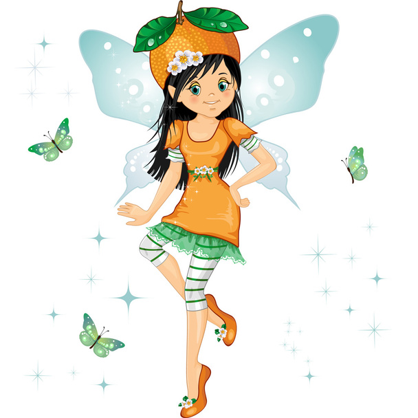 Oranje fairy - Vector, afbeelding
