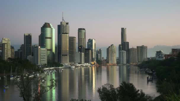 early morning view of  queensland's capital city, brisbane, from kangaroo point - Footage, Video