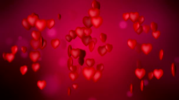 Video animation of red hearts over pink background - valentines day. - Footage, Video