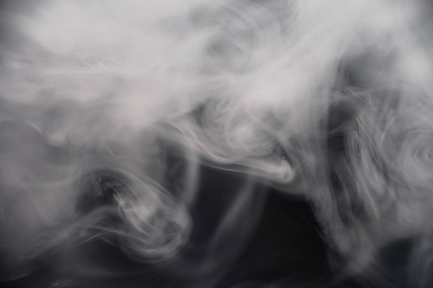 Cigarette Smoke On Black Background Detailed Close-Up - Photo, Image