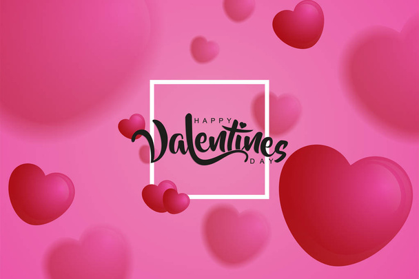 happy valentines day vector greeting card - Вектор,изображение