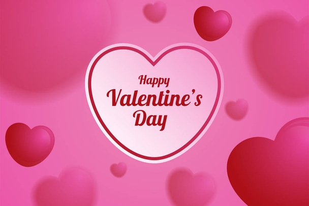 happy valentines day vector greeting card - Wektor, obraz
