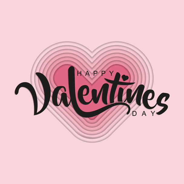 happy valentines day vector greeting card - Vettoriali, immagini