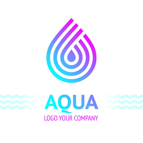 Water drop symbol, logo template icon for your design, vector illustration - Vector, Image