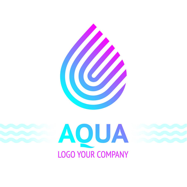 Water drop symbol, logo template icon for your design, vector illustration - Vector, Image