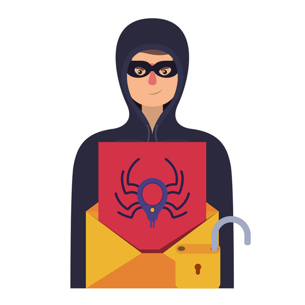 хакер крадіжка інформації аватара символ
 - Вектор, зображення