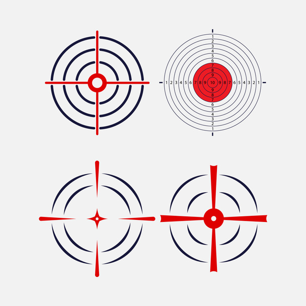 Schot op het doel, de exacte hit, afbeelding voor de jacht, precies in het doel, logo voor het shooting gallery, beeld - Foto, afbeelding