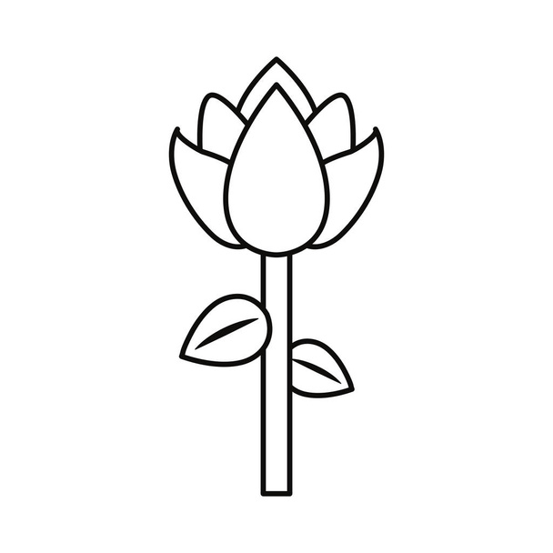 tulip flower linear - Vector, Image