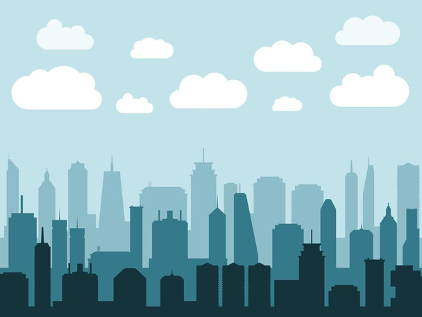 Cidade vectora. Ilustração moderna da cidade - skyline arranha-céu
. - Vetor, Imagem
