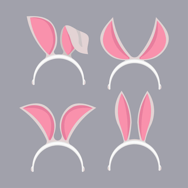 conjunto de tocados orejas de liebre, decoración de Pascua, traje de conejo, conjunto de soporte de fotos, estilo plano, imagen
 - Foto, Imagen