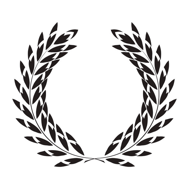 ikona vavřínový věnec, sportovní design - ilustrace černá - Fotografie, Obrázek