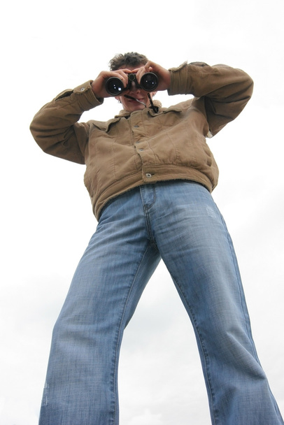 homem com binocular
 - Foto, Imagem