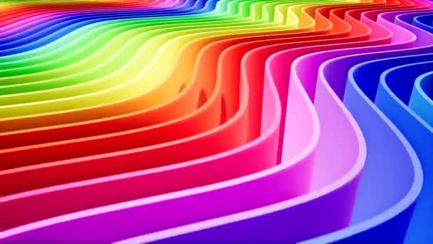 Rainbow kolorowe linie zakrzywione Intro wideo - Materiał filmowy, wideo