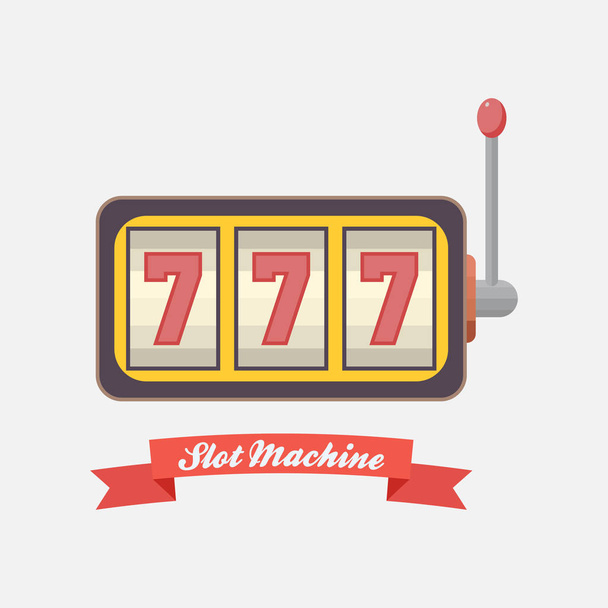 online kaszinó ikon, slot machine, győztes, jackpot 777, nagy játék, szerencsejáték-szimbólum, lapos stílus, kép - Fotó, kép