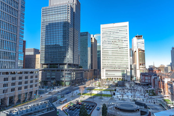 Vue de la gare de Tokyo Front Square dans le quartier des affaires de Marunouchi, Tokyo, Japon
. - Photo, image