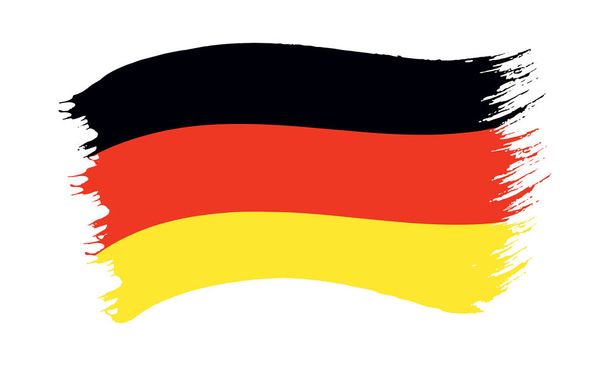 Векторна ілюстрація мазків намальований національний прапор Німеччини ізольований на білому тлі - Вектор, зображення