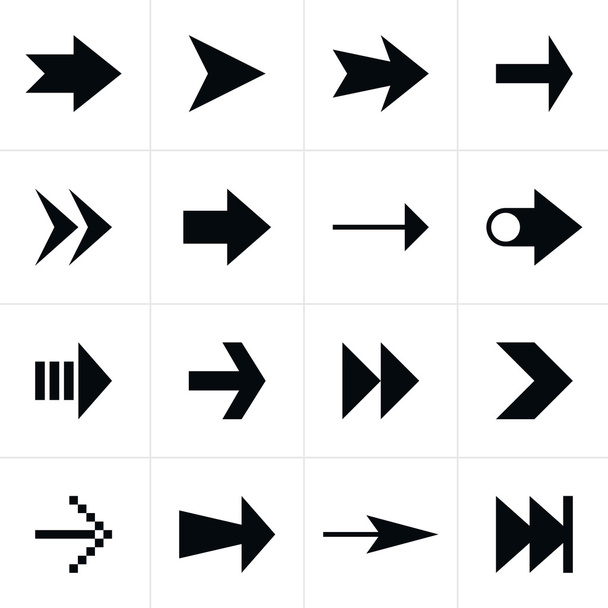 16 Pfeilzeichen Piktogramm Set - Vektor, Bild