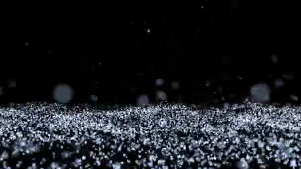 Abstract white particles floor moving motion video.Dots 3d effect - Footage, Video