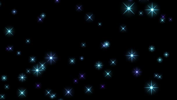 Sterne streuen glitzernden blinkenden Weltraum und Galaxie schwarzen abstrakten Hintergrund hd video - Filmmaterial, Video