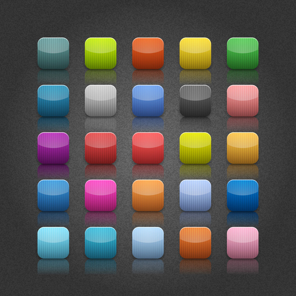 25 colored blank square web 2.0 button - Vector, Image