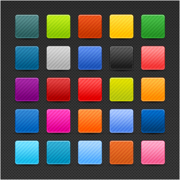 25 farbige leere quadratische Web 2.0-Taste - Vektor, Bild