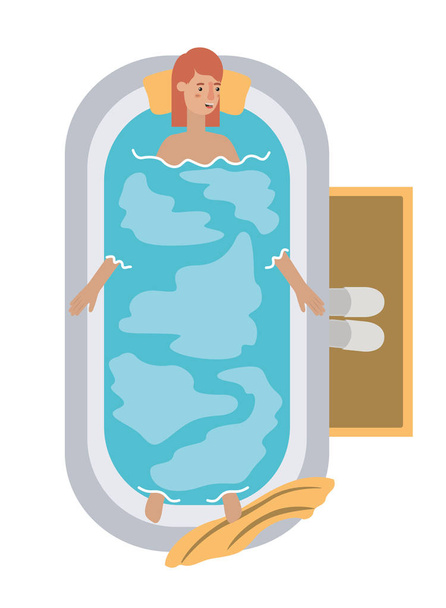 jovem mulher em caráter avatar banheira
 - Vetor, Imagem