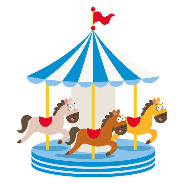 Vector Illustration Of Amusement Park - Vector, Image