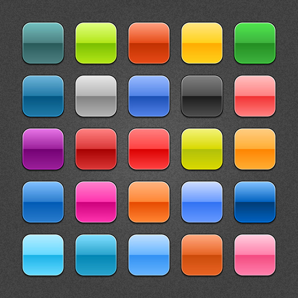 25 colored blank square web 2.0 button - Vector, Imagen