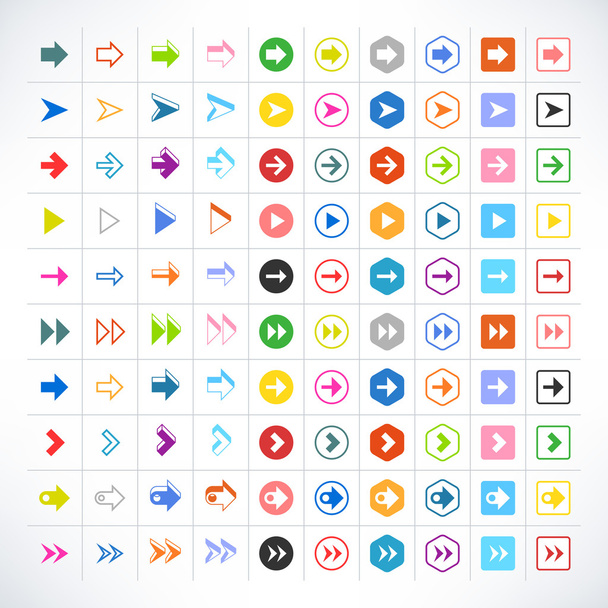 Set de 100 flechas de colores
 - Vector, imagen