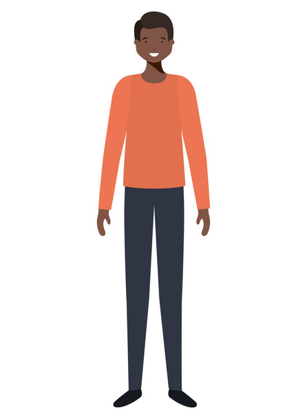 jonge man afro avatar karakter - Vector, afbeelding