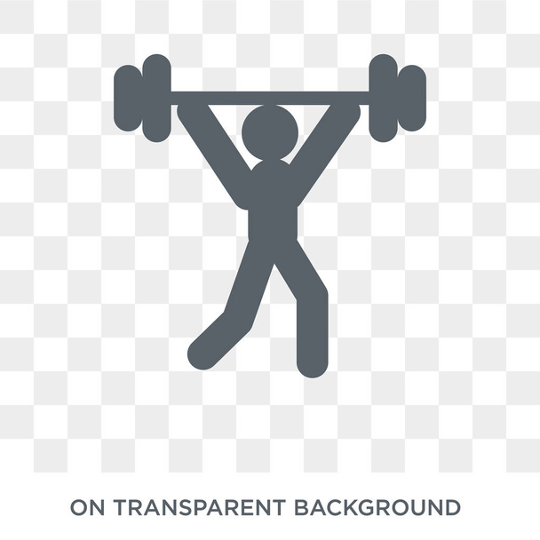 Gewichtheber-Ikone. trendiges flaches Vektor-Gewichtheber-Symbol auf transparentem Hintergrund aus der Sport-Kollektion. hochwertig gefüllte Gewichthebersymbole für Web und Mobile - Vektor, Bild