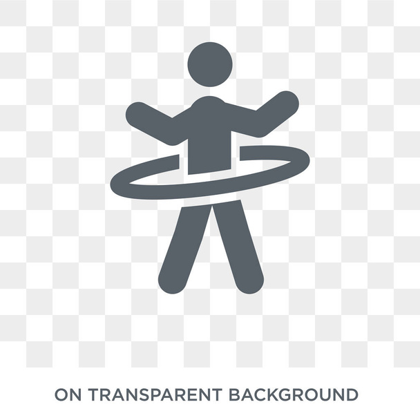 People Hula hop icon icon. Trendy flat vector People Hula hop icon on transparent background from Recreational games collection. High quality filled People Hula hop symbol use for web and mobile - Vector, Image