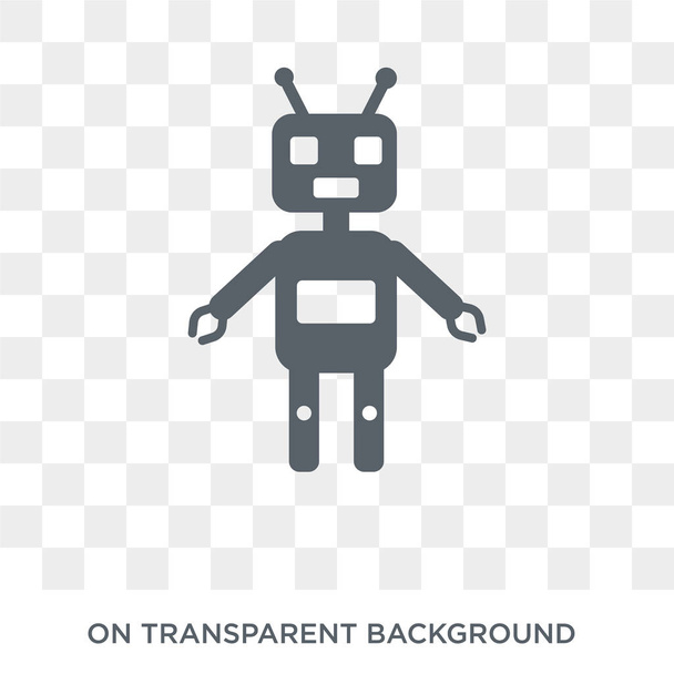 Roboter und Menschen. trendige flache Vektorroboter und Menschen auf transparentem Hintergrund aus künstlicher Intelligenz, zukünftige Technologie-Sammlung. qualitativ hochwertige gefüllte Roboter und Menschen Symboleinsatz für Web und Mobile - Vektor, Bild