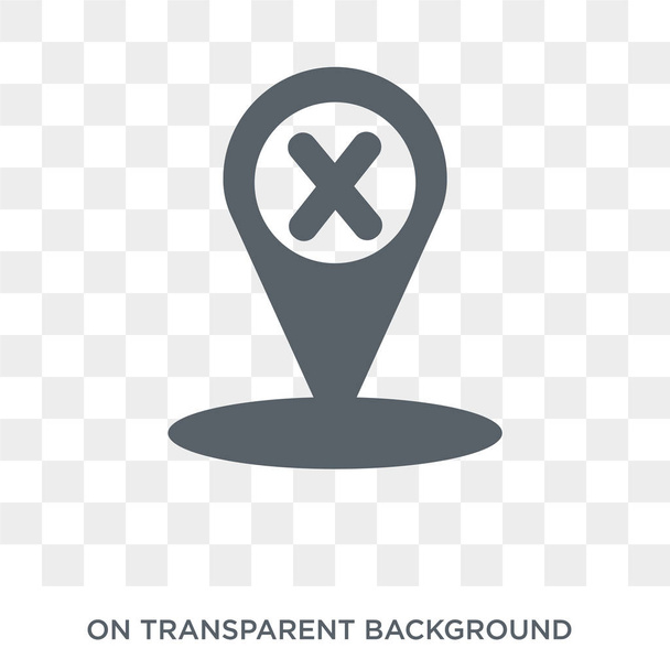 Remove Location icon. Trendy flat vector Remove Location icon on transparent background from Maps and Locations collection. High quality filled Remove Location symbol use for web and mobile - Vector, Image