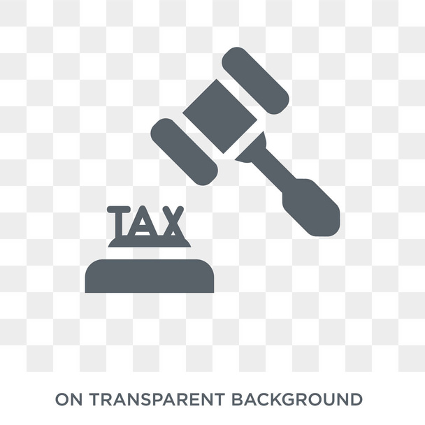Steuerrechtsikone. Trendy Flat Vector Tax Law Symbol auf transparentem Hintergrund aus Recht und Gerechtigkeit Eintreibung. hochwertig gefülltes Steuerrecht Symboleinsatz für Web und Mobile - Vektor, Bild