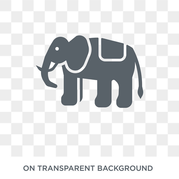 Indický slon ikona. Módní plochých vector indický slon ikona na průhledném pozadí z Indie kolekce. Vysoce kvalitní plné indický slon symbol použití pro web a mobilní zařízení - Vektor, obrázek