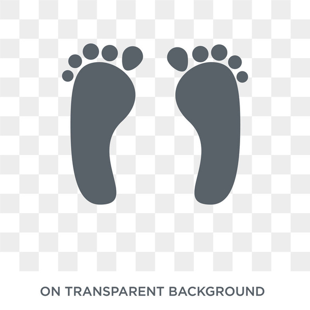 Ihmisen jalanjälkien kuvake. Trendikäs tasainen vektori Ihmisen jalanjäljet kuvaketta läpinäkyvä tausta ihmisen ruumiinosat kokoelma. Laadukas täytetty Ihmisen jalanjäljet symboli käyttö web ja mobiili
 - Vektori, kuva