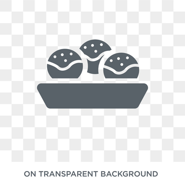 Takoyaki ikon. Takoyaki étterem kollekciójának koncepció. Egyszerű elem átlátszó háttér vektor illusztráció. - Vektor, kép