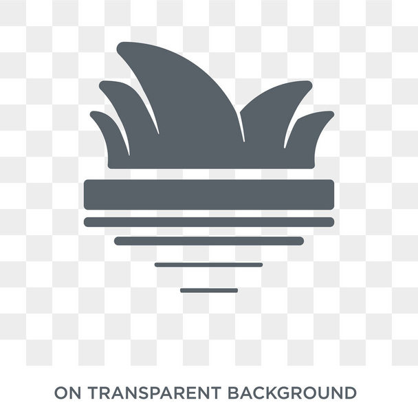 Opera house icon. Trendy flat vector Opera house icon on transparent background from Architecture and Travel collection. High quality filled Opera house symbol use for web and mobile - Vector, Image