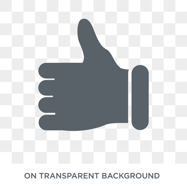 Thumbs up icon. Trendy flat vector Thumbs up icon on transparent background from Hands and guestures collection. High quality filled Thumbs up symbol use for web and mobile - Vektör, Görsel