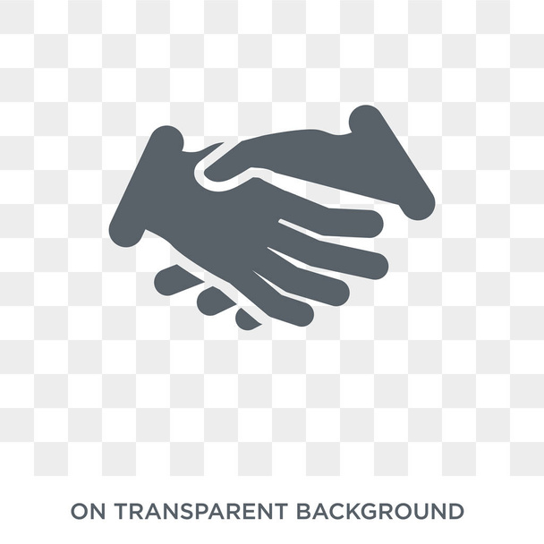 Icono del apretón. Moderno icono de Handshake de vector plano sobre fondo transparente de la colección de manos e invitados. Uso de símbolo de apretón de manos llenado de alta calidad para web y móvil
 - Vector, Imagen