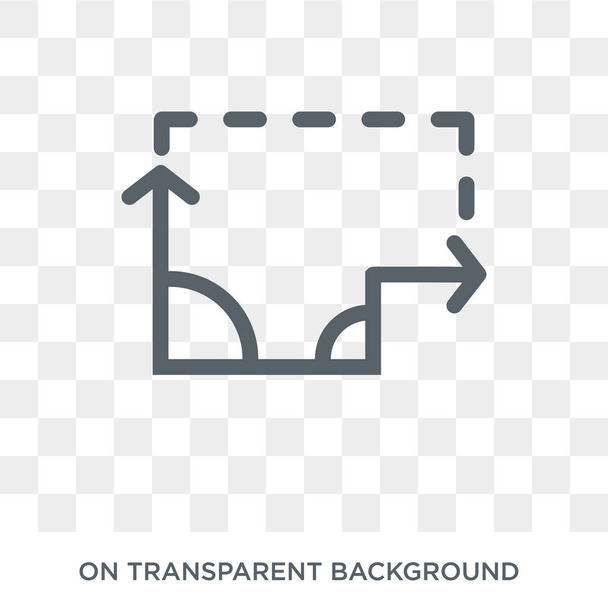 Dimensions icon. Dimensions design concept from Geometry collection. Simple element vector illustration on transparent background. - Διάνυσμα, εικόνα