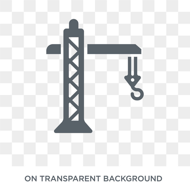 building crane icon. Trendy flat vector building crane icon on transparent background from general  collection. High quality filled building crane symbol use for web and mobile - Vektor, kép