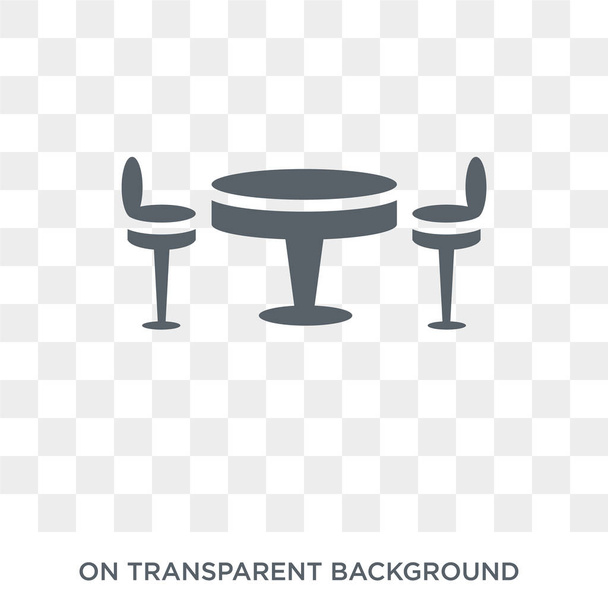 Ruokailuhuoneen ikoni. Ruokasali suunnittelu käsite huonekalut ja kotitalouksien kokoelma. Yksinkertainen elementti vektori kuva läpinäkyvä tausta
. - Vektori, kuva