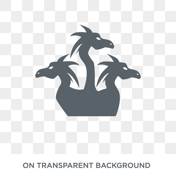 Hydra icon. Trendy flat vector Hydra icon on transparent background from Fairy Tale collection. High quality filled Hydra symbol use for web and mobile - Vector, Image
