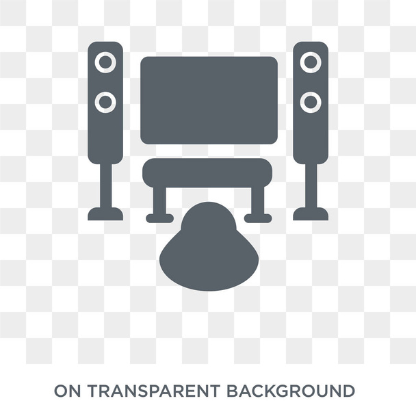 Home theater icon. Home theater design concept from Entertainment collection. Simple element vector illustration on transparent background. - Vector, Image
