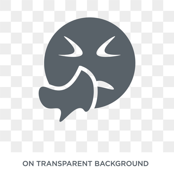 Sneezing emoji icon. Sneezing emoji design concept from Emoji collection. Simple element vector illustration on transparent background. - Vector, Image