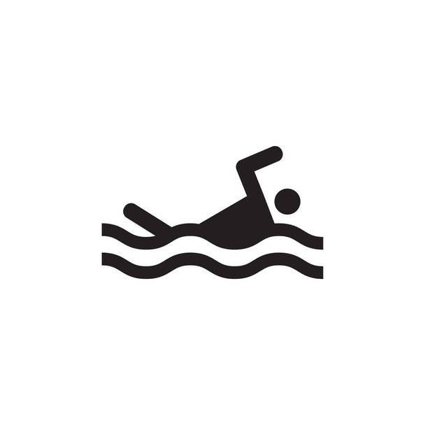 Icono de natación vector.Concepto de símbolo deportivo - Vector, imagen